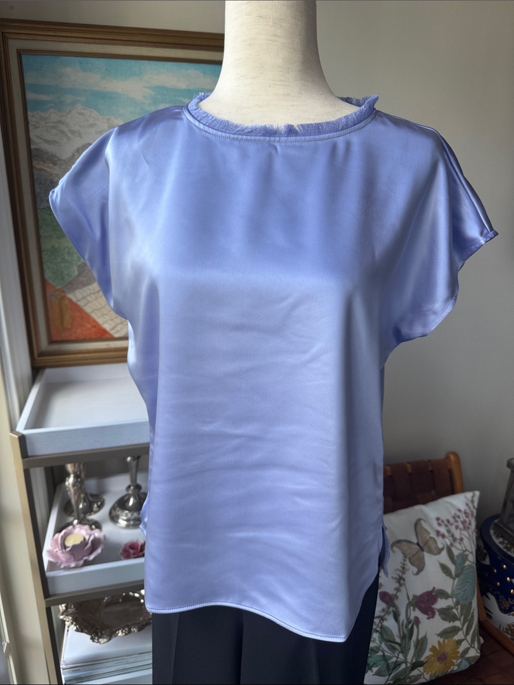S’edge Cap-Sleeve Blouse in Soft Lavender